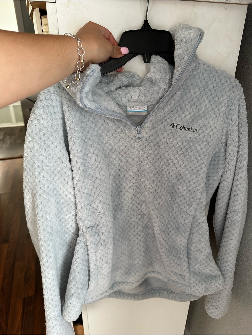Columbia Light Grey Plush Half-Zip Pullover